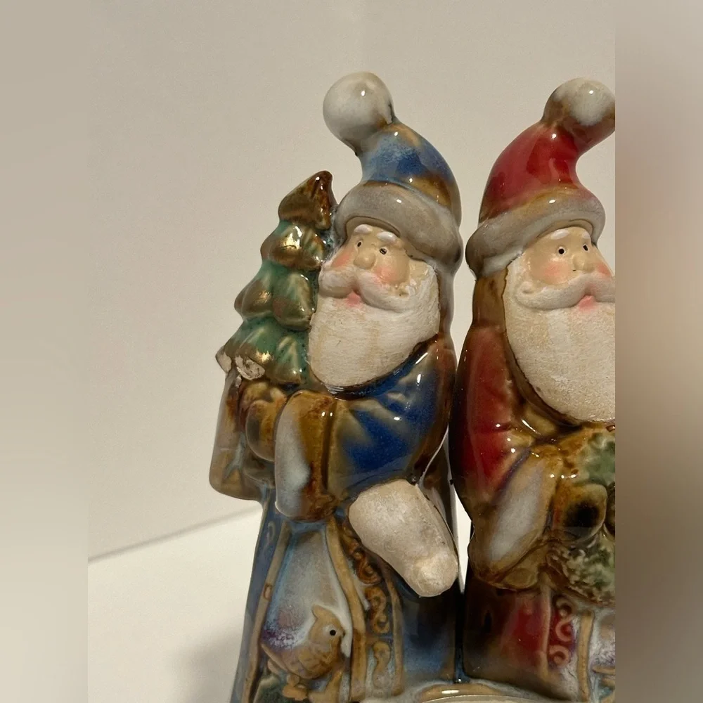 Porcelain Santas Tea Light Holder